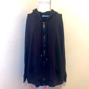 -Cyrus black Zippered Hooded Sweatshirt K701803DWM- Size: 1X As is